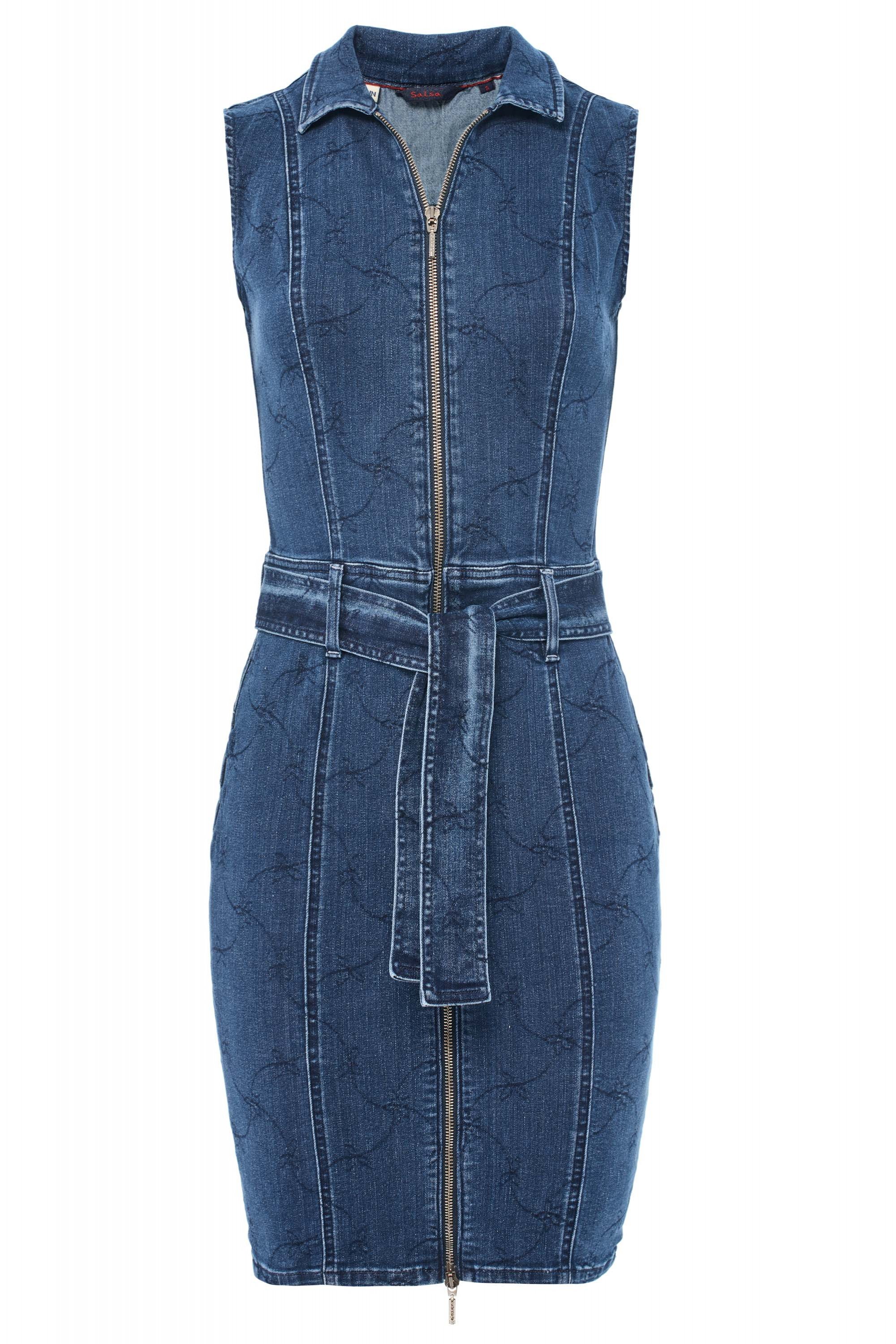 salsa-jeans-jeanskleid-push-in-mit-gurtel-und-zipper-medium-sa1233008503 SALSA JEANS JEANSKLEID PUSH IN mit Gürtel und Zipper medium blue 123300.8503