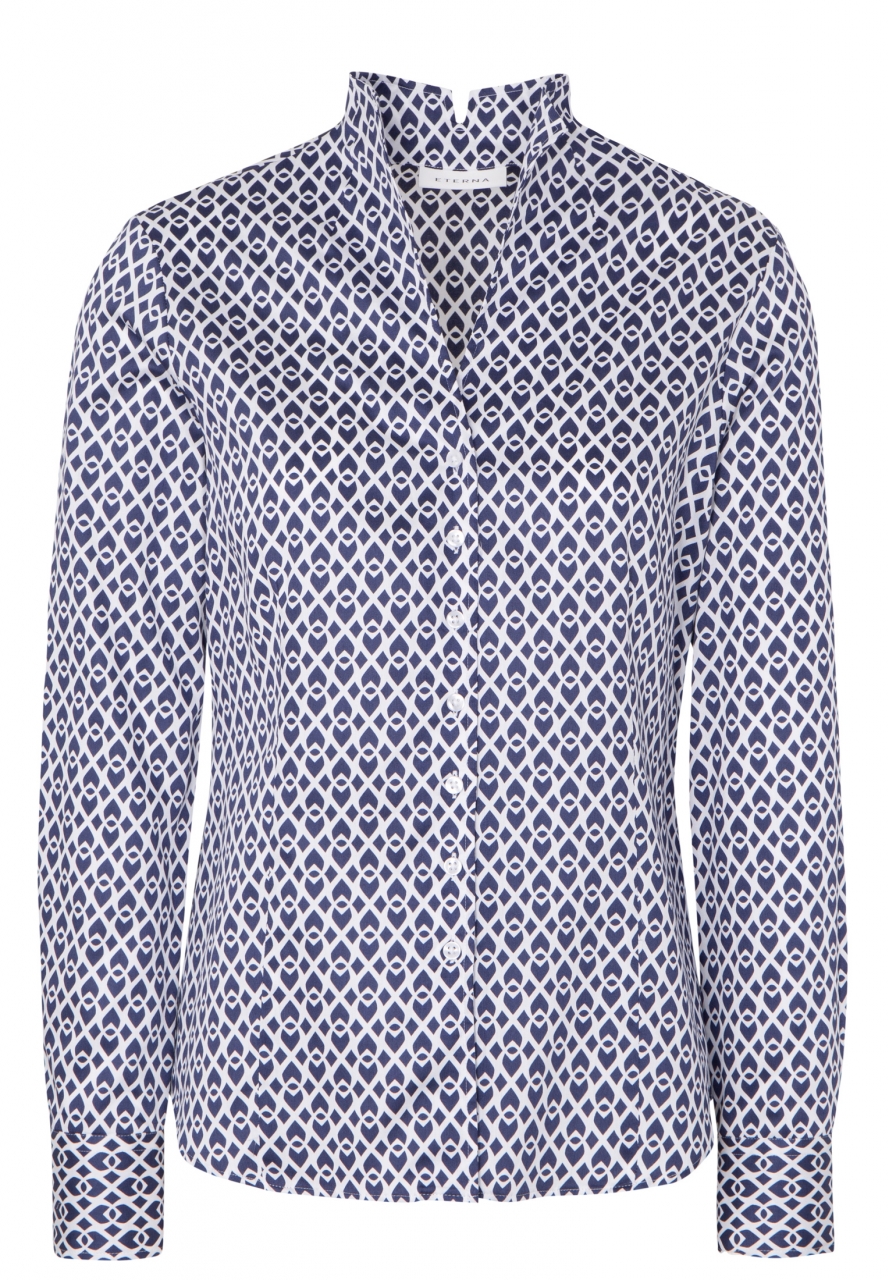 ETERNA MODERN CLASSIC Langarm Bluse marineblau-weiß bedruckt 7150 D775.19