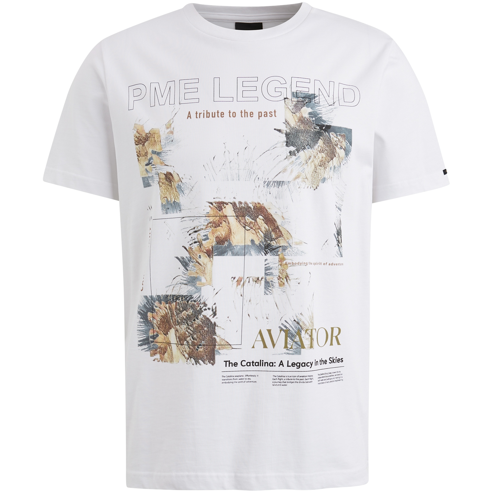 PME LEGEND Kurzarm Shirt Rundhals jersey digital print bright white PTSS2503570-7003