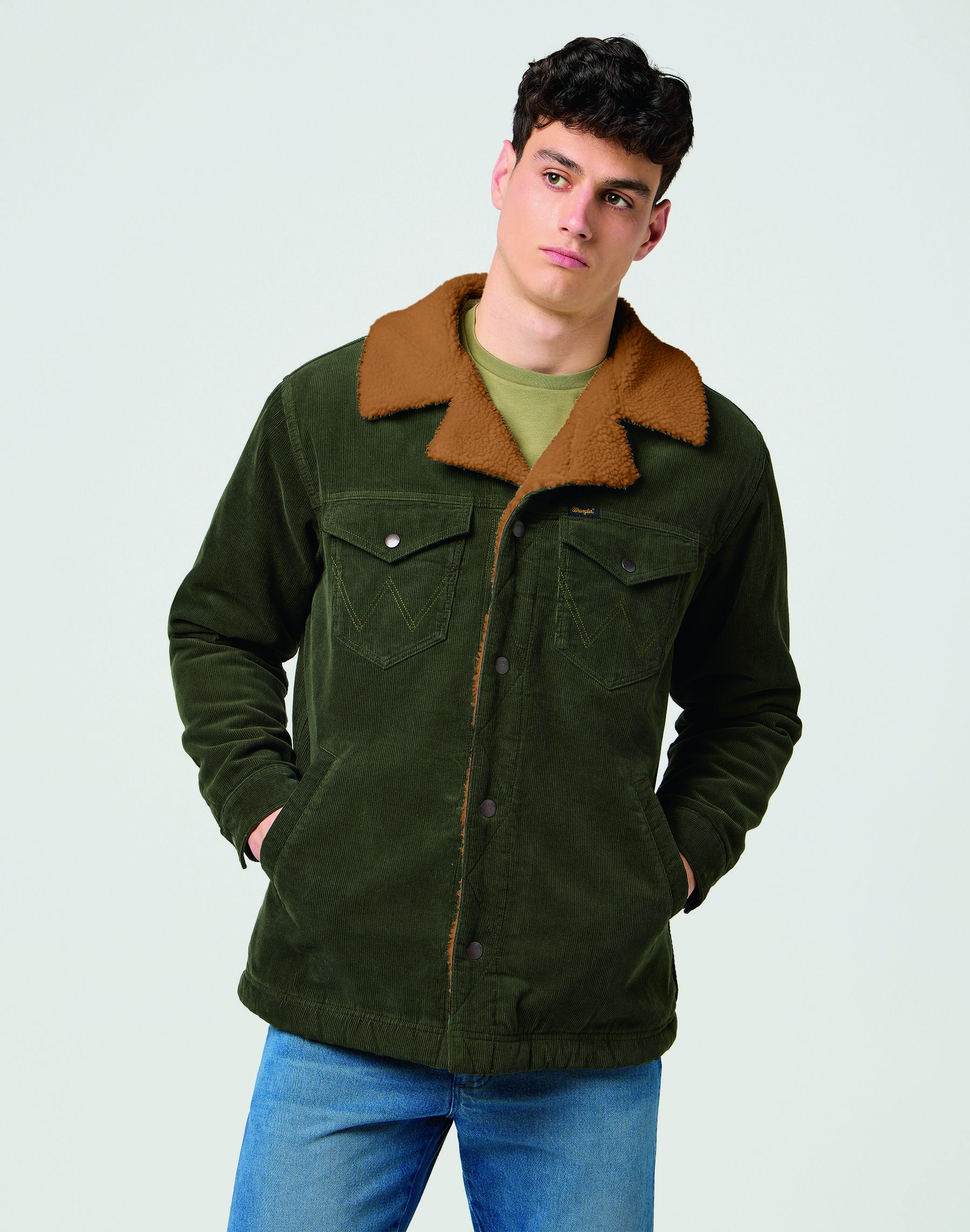 WRANGLER WRANGE COAT Übergangsjacke forest night cord 112371443