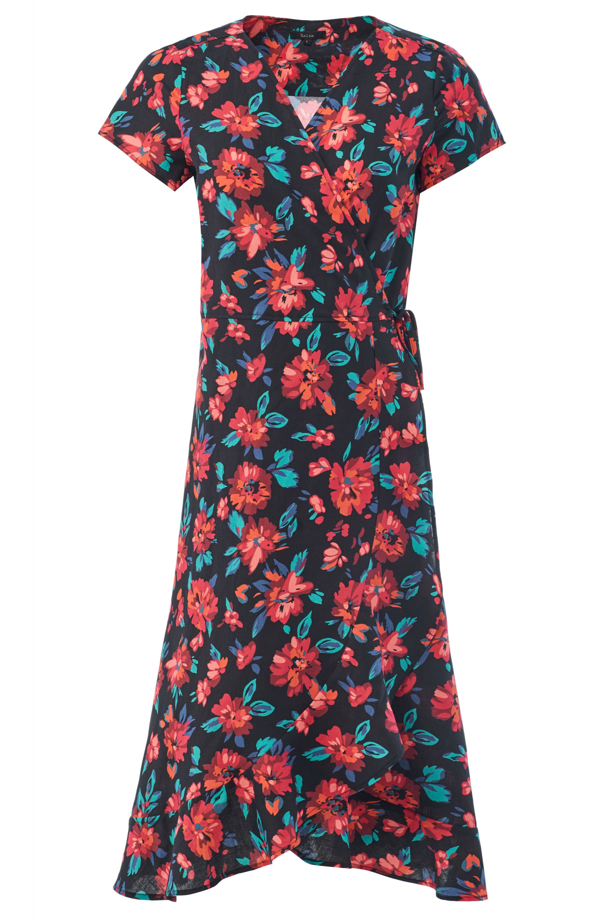 salsa-jeans-midikleid-floraler-allover-black-red-123781-0000-sa1237810000 SALSA JEANS MIDIKLEID FLORALER ALLOVER black red 123781.0000