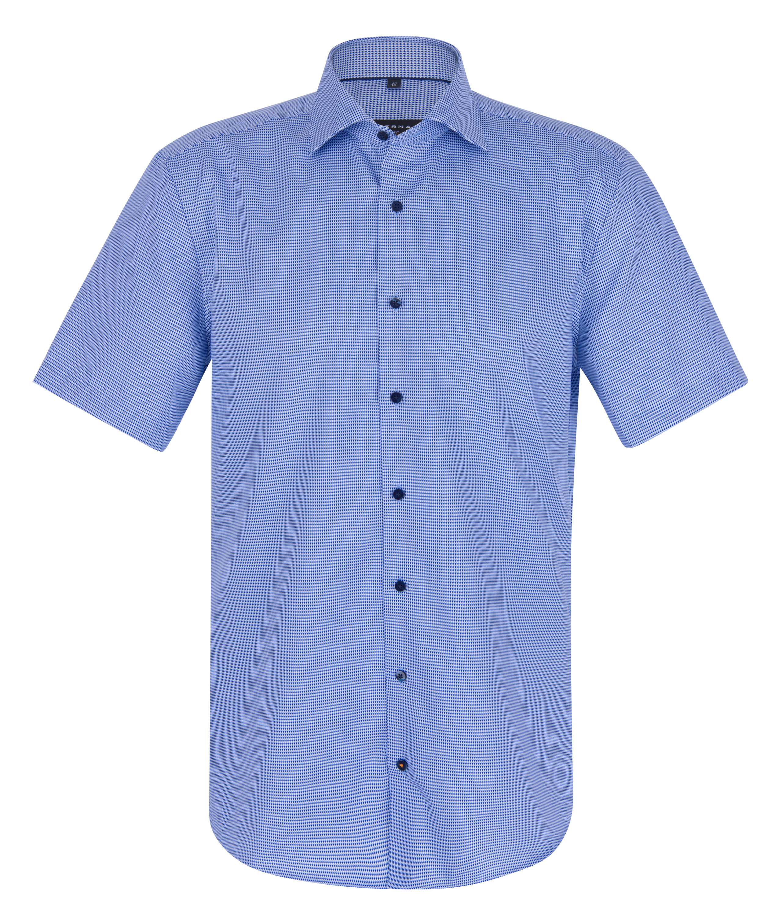 ETERNA SLIM FIT Kurzarm Hemd strukturiert mittelblau panama 8038-12-G170