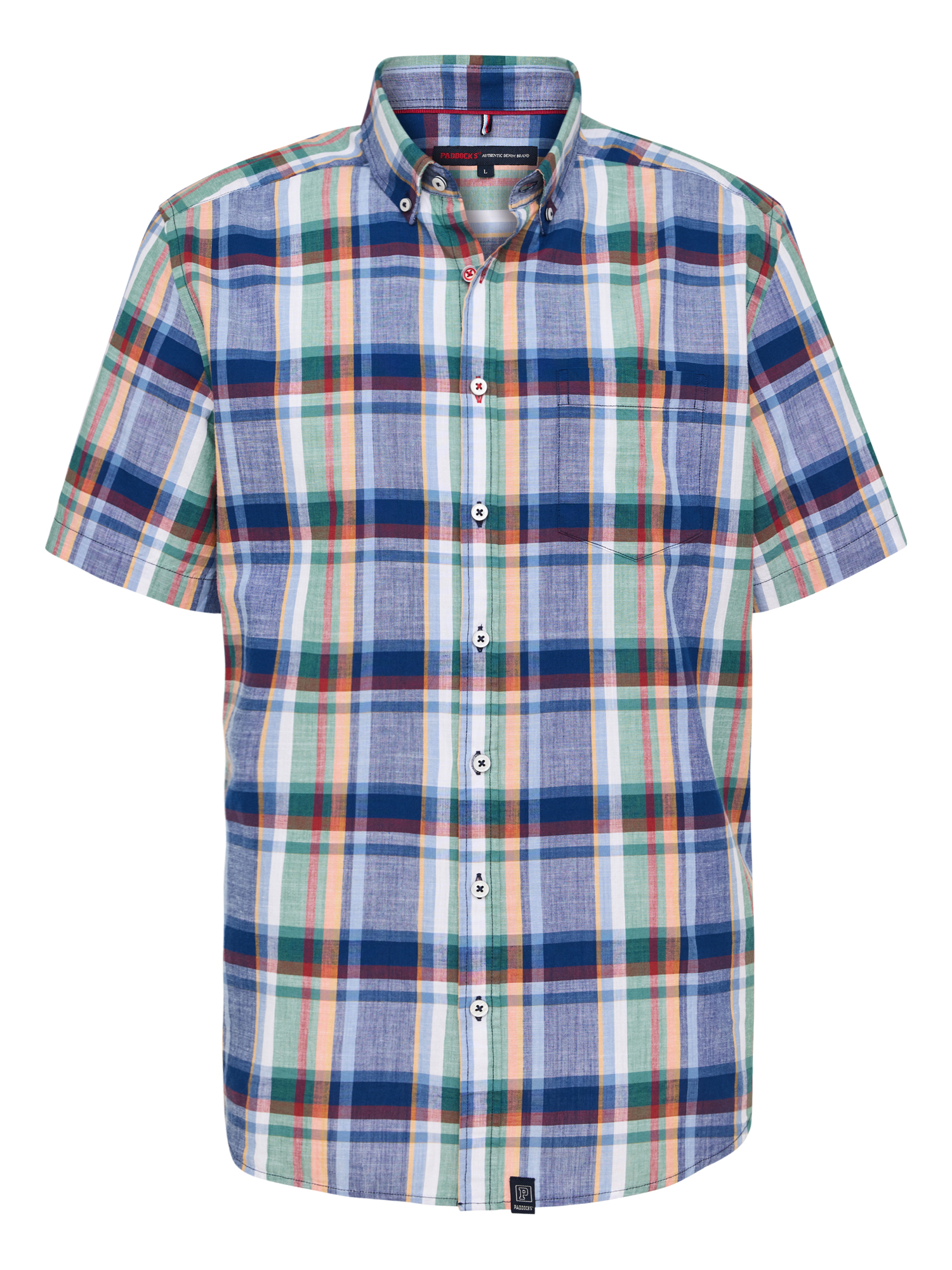 PADDOCKS Kurzarm Hemd Button Down blue check 33026 7465.2610