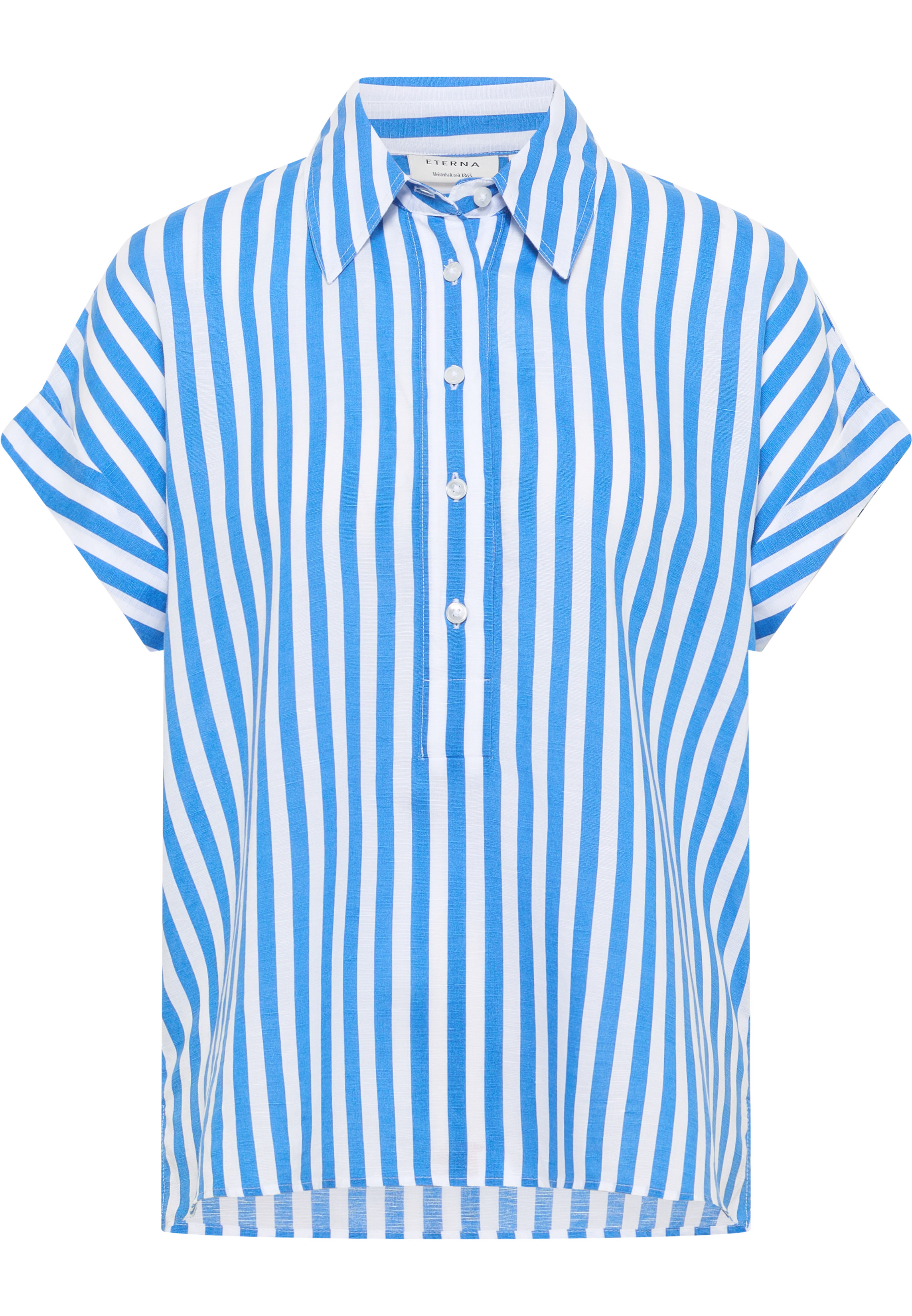 ETERNA LOOSE FIT Kurzarm Bluse blau gestreift 6272-14-H311
