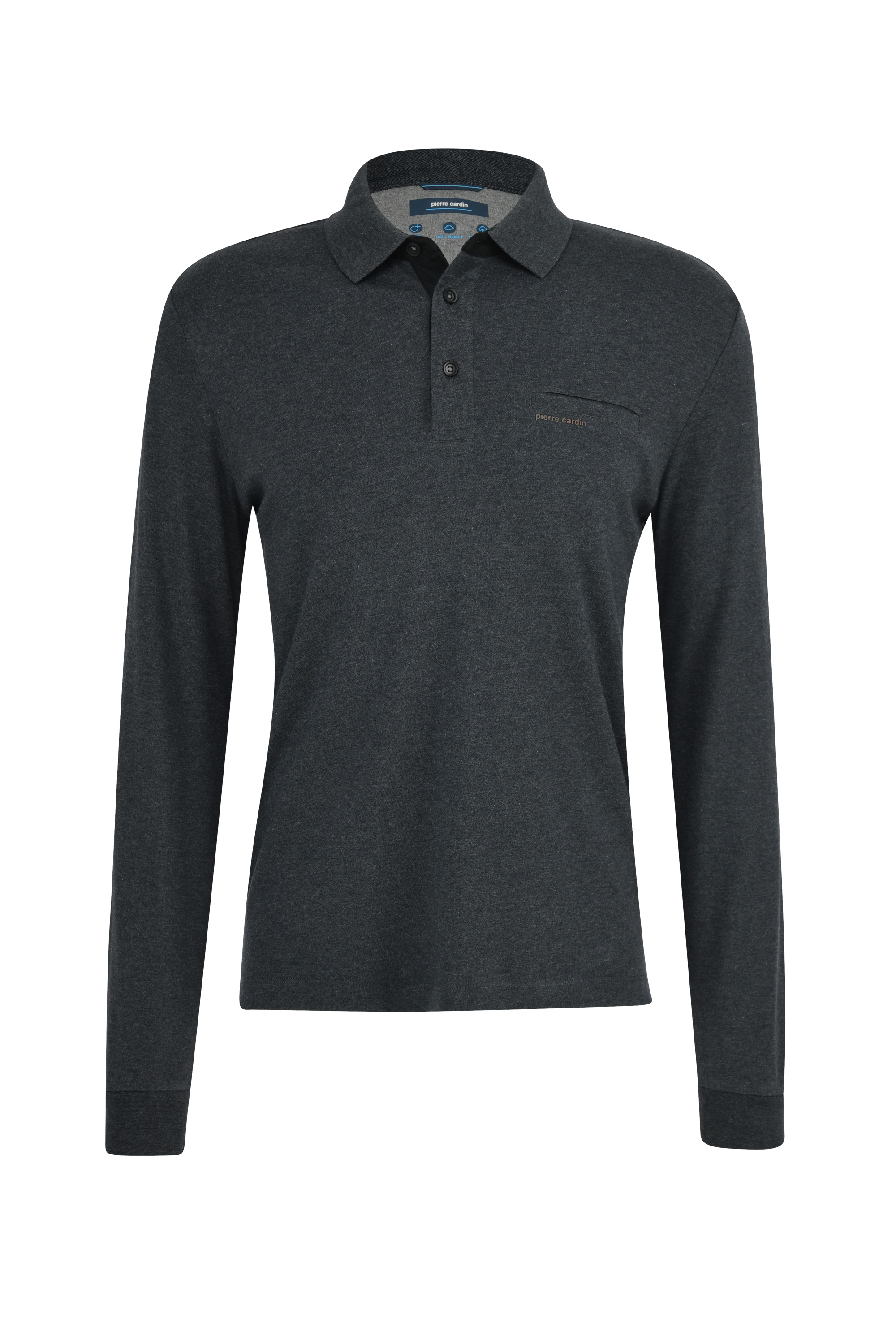 DSC_7907 PIERRE CARDIN POLOSHIRT LANGARM anthracite 53604 12315.2100 - TRAVEL COMFORT
