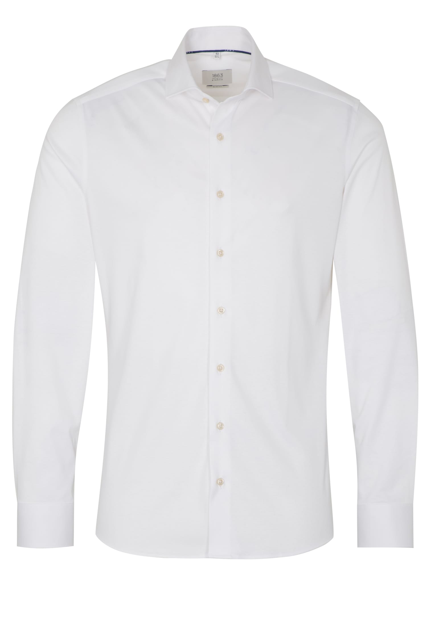 1863 by ETERNA SLIM FIT Langarm Hemd jersey weiss soft 2159-00-YS82