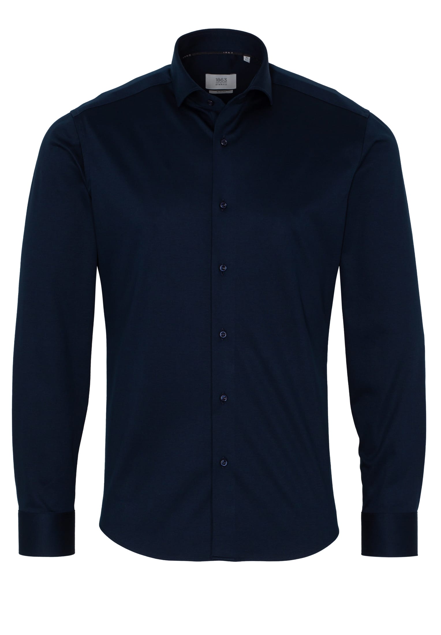 ETERNA_NOS_19_2159_19YS82 1863 by ETERNA SLIM FIT Langarm Hemd jersey marine soft 2159-19-YS82