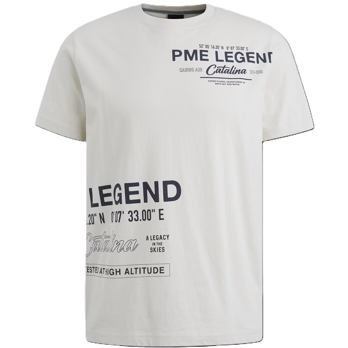 PME LEGEND Rundhals Shirt single jersey bone white PTSS2503594-7013
