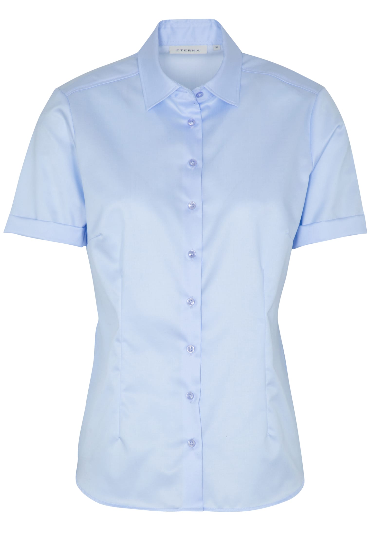 ETERNA_NOS_10_5008_10H790_17 ETERNA CLASSIC FIT COVER Kurzarm Bluse hellblau twill 5008-10-H790