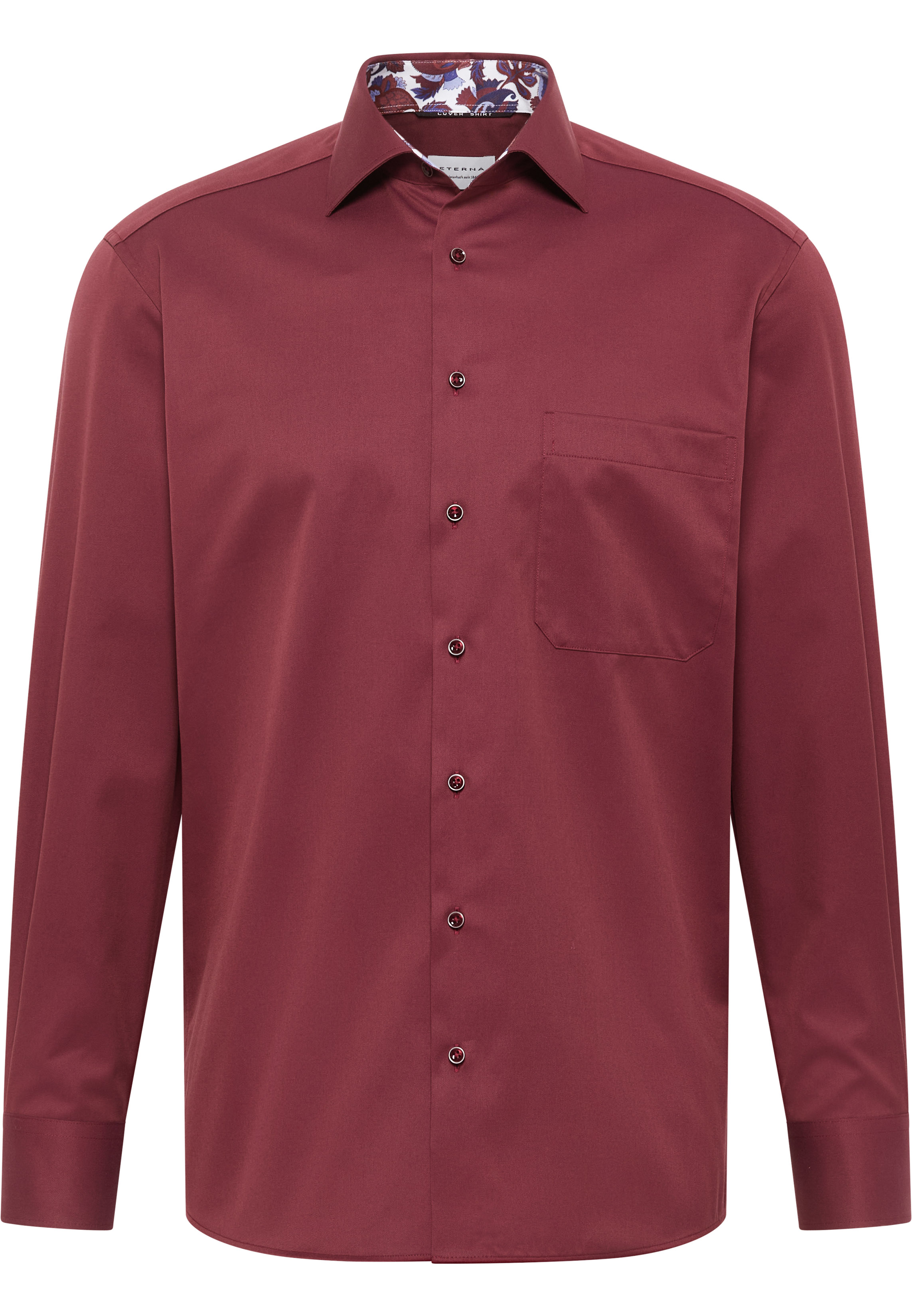 ETERNA COMFORT FIT COVER SHIRT Langarm Hemd dunkelrot twill 8824-56-E15K