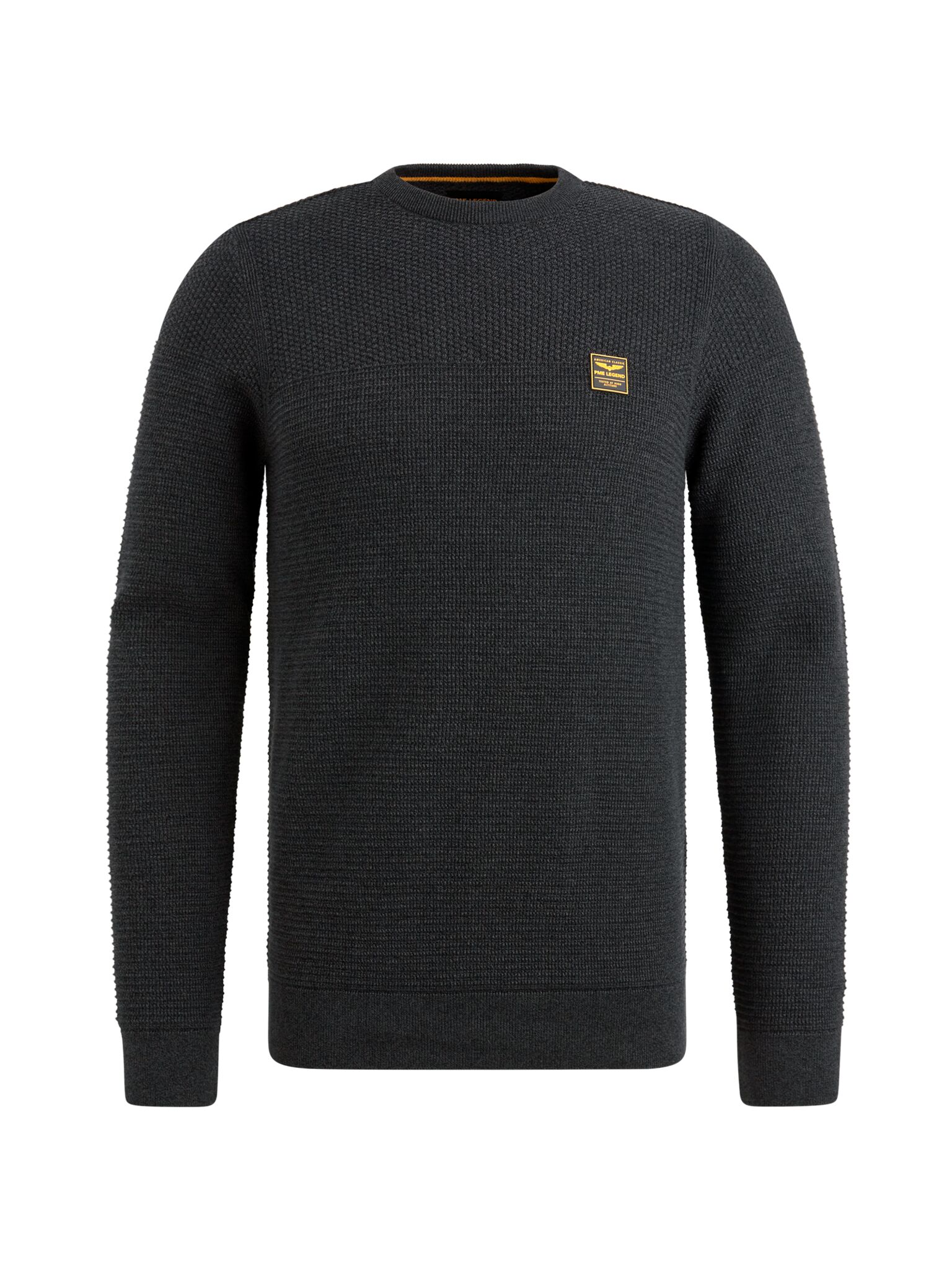 PME LEGEND Rundhals Strickpullover black mouline PKW2410300-999