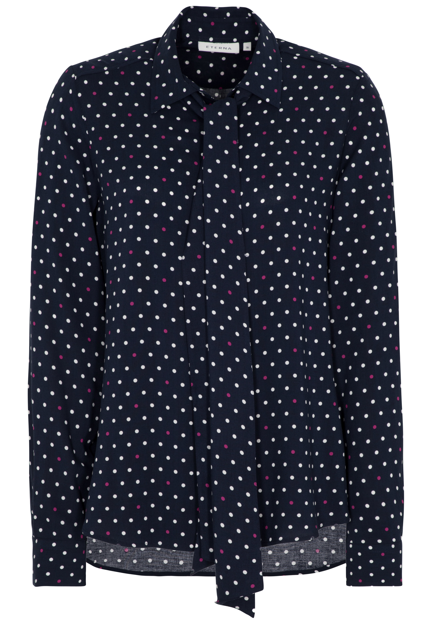 eterna-modern-classic-langarm-bluse-blau-gepunktet-7270-d717-19-et7270d71719 ETERNA MODERN CLASSIC Langarm Bluse blau gepunktet 7270 D717.19