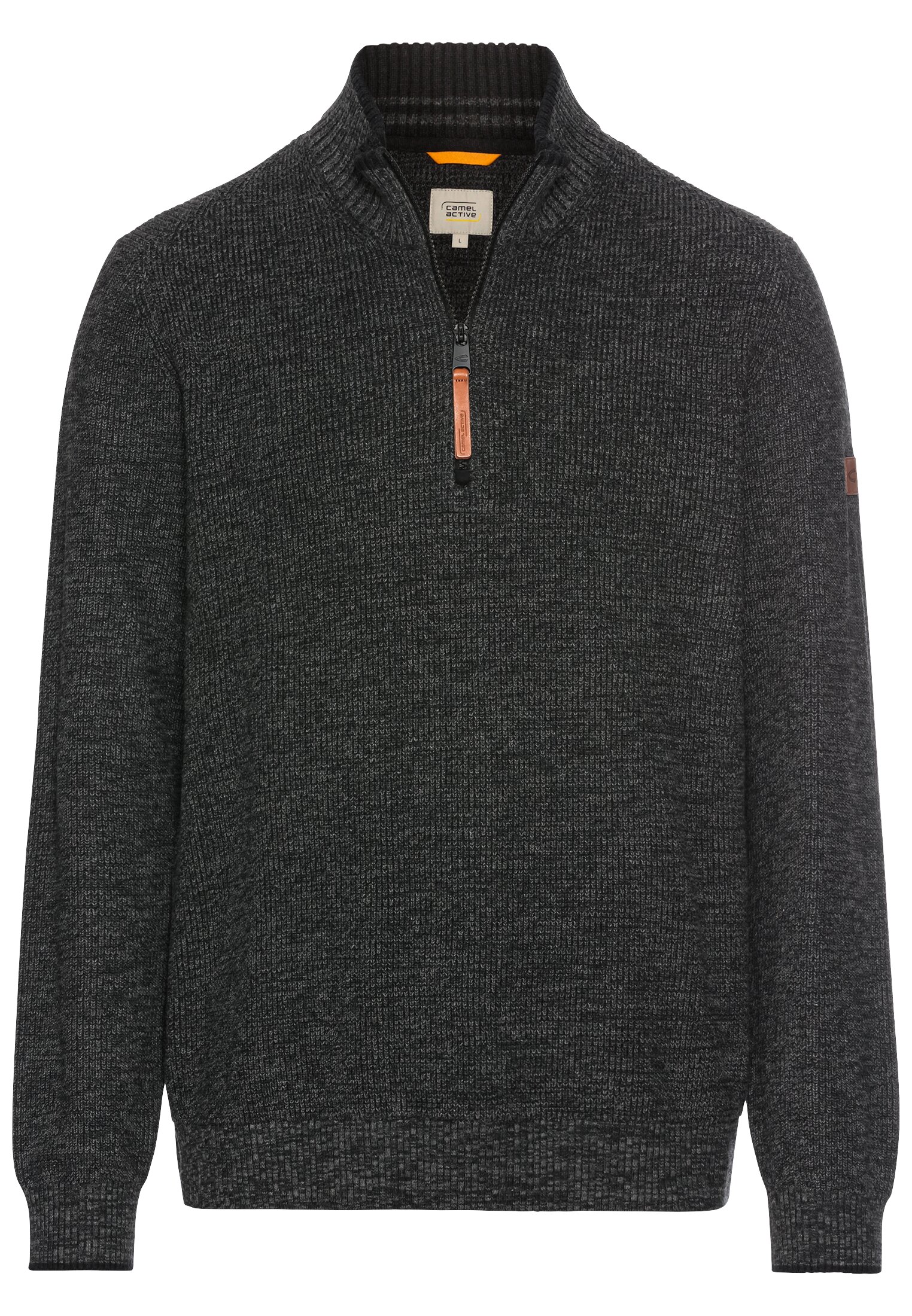 CAMEL ACTIVE PULLOVER Strickpullover mit Zipper asphalt 40953F 9K90.88