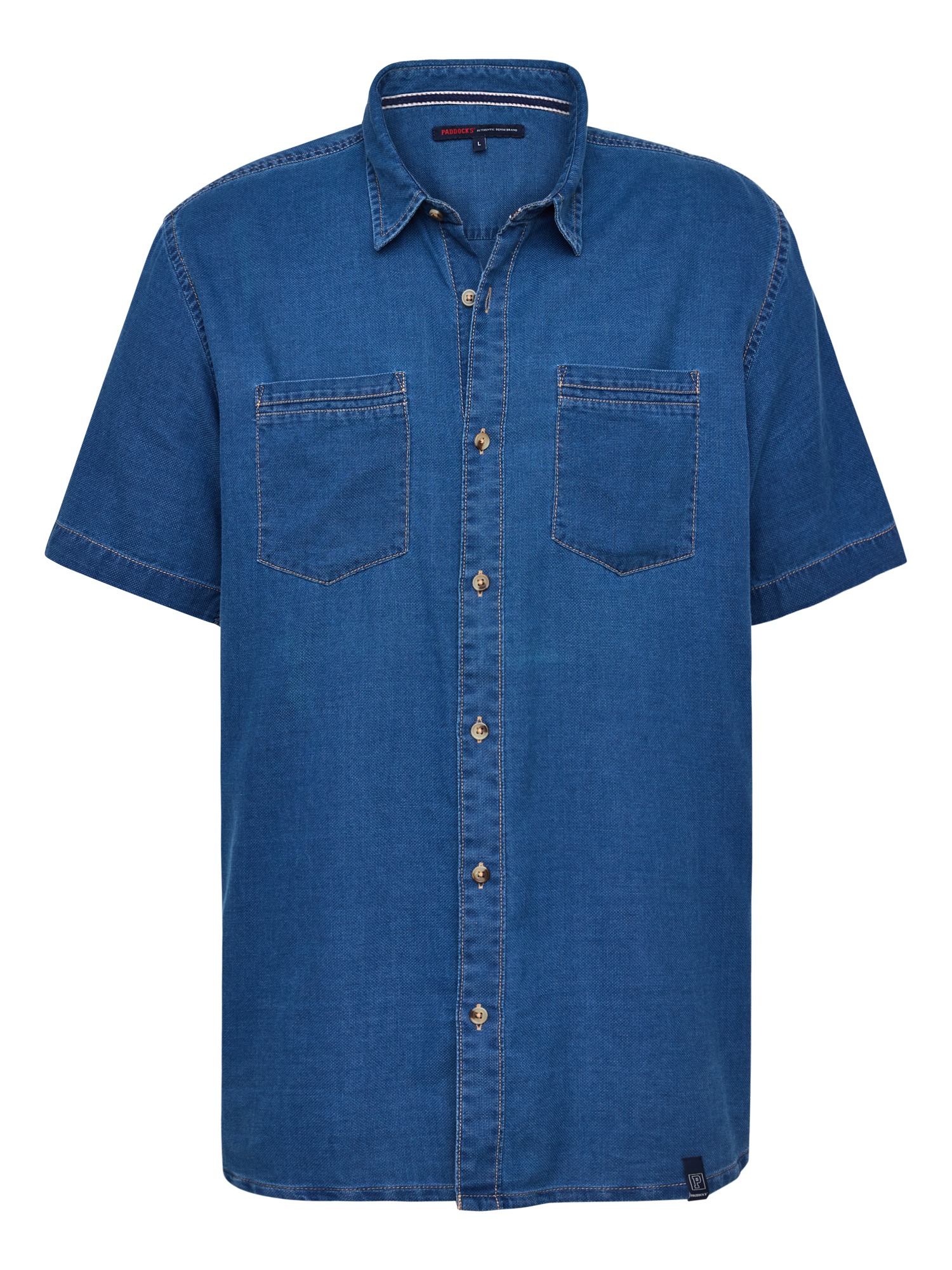 PADDOCKS Kurzarm Hemd middle blue dobby 33033 7533.4801