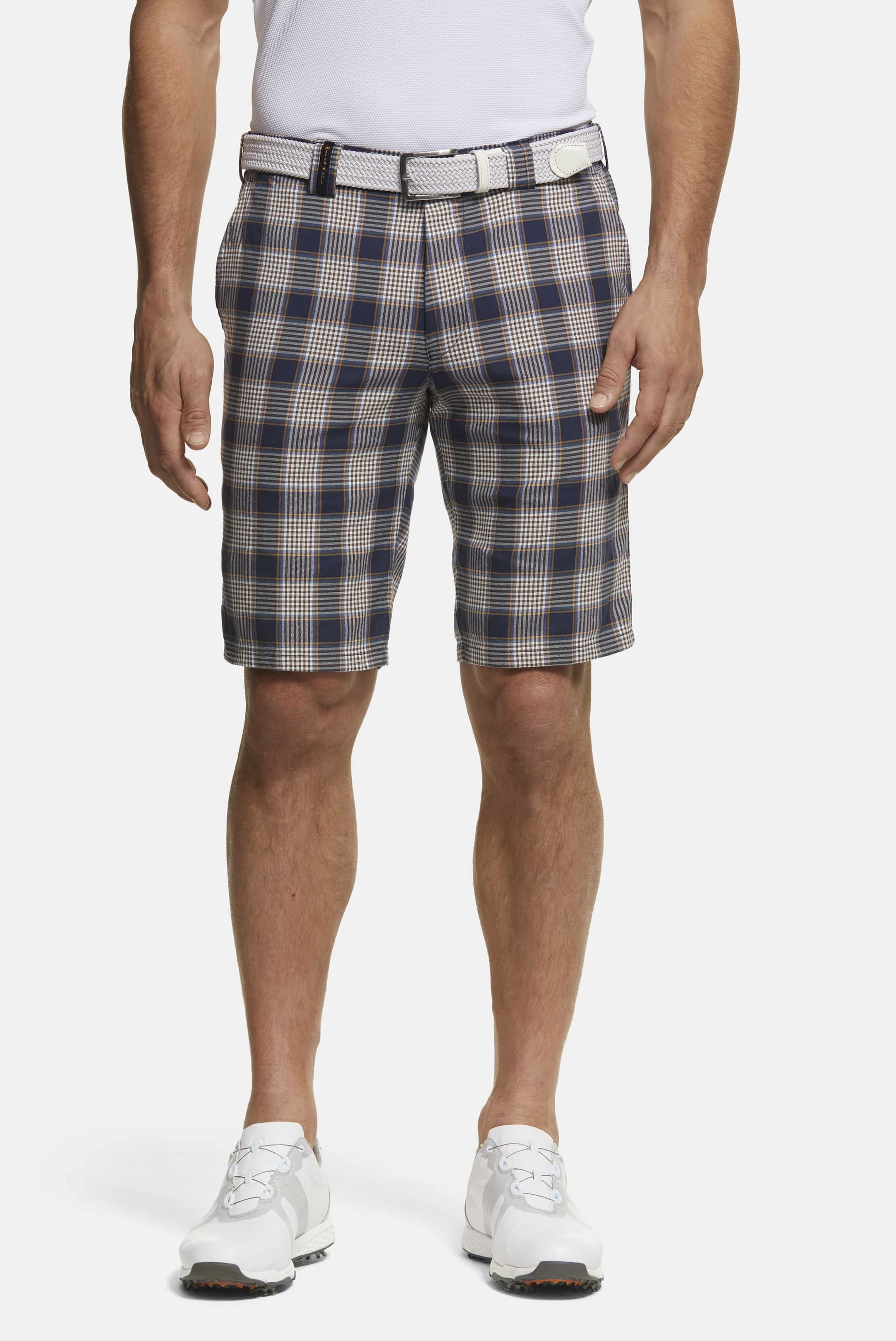 1-2H2F MEYER B-ST. ANDREWS karo gewebt marine 154-1-8072-18 - Golf Shorts
