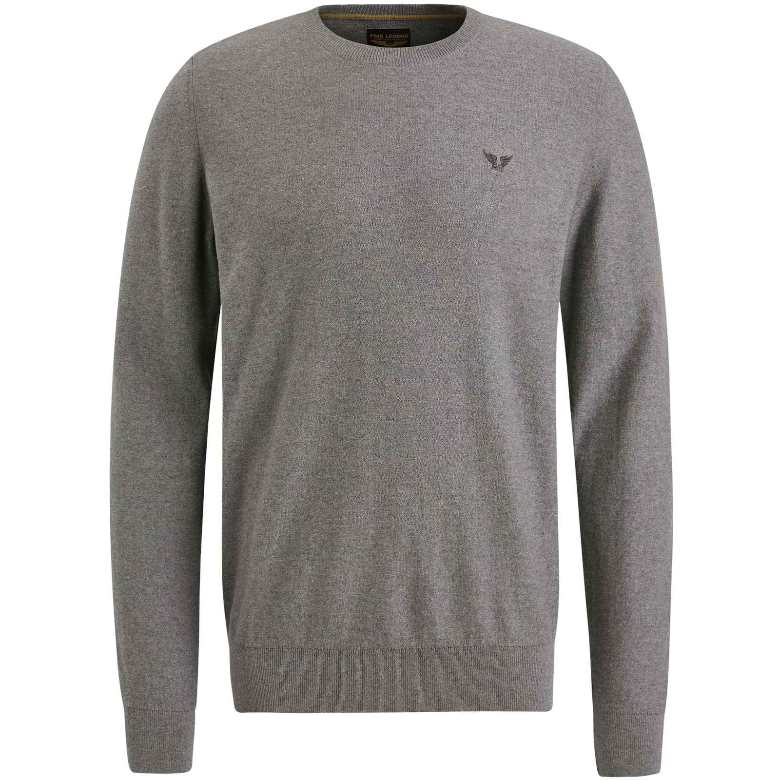 PME LEGEND Rundhals Strickpullover melange grey PKW2400032-940