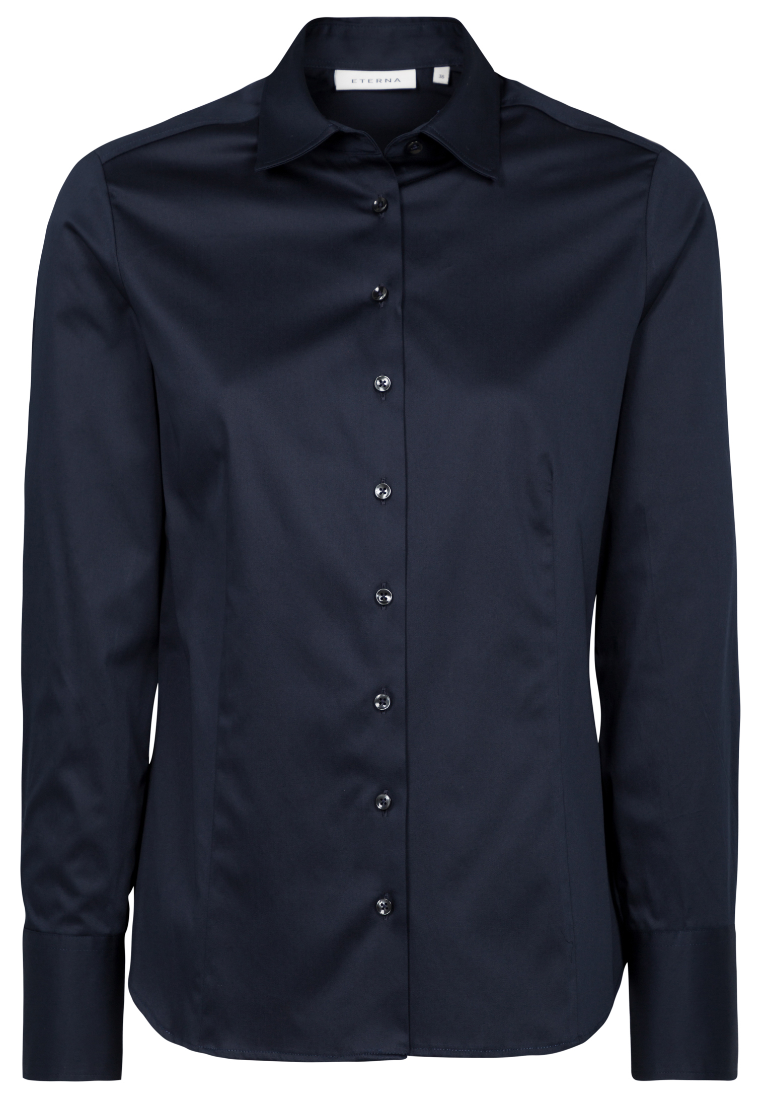eterna-modern-classic-langarm-bluse-marine-5352-d708-19-et5352d70819 ETERNA MODERN CLASSIC Langarm Bluse marine glänzend 5352 D708.19