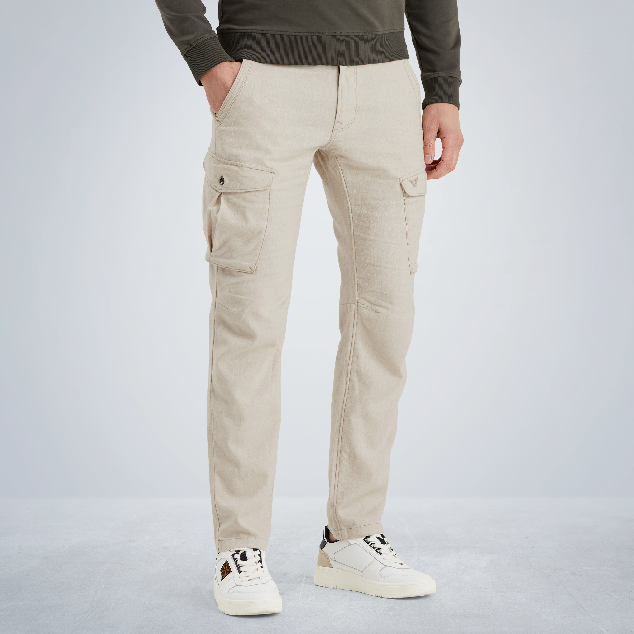 PME LEGEND JETHEED khaki PTR2504646-7029 - LINEN PANTS