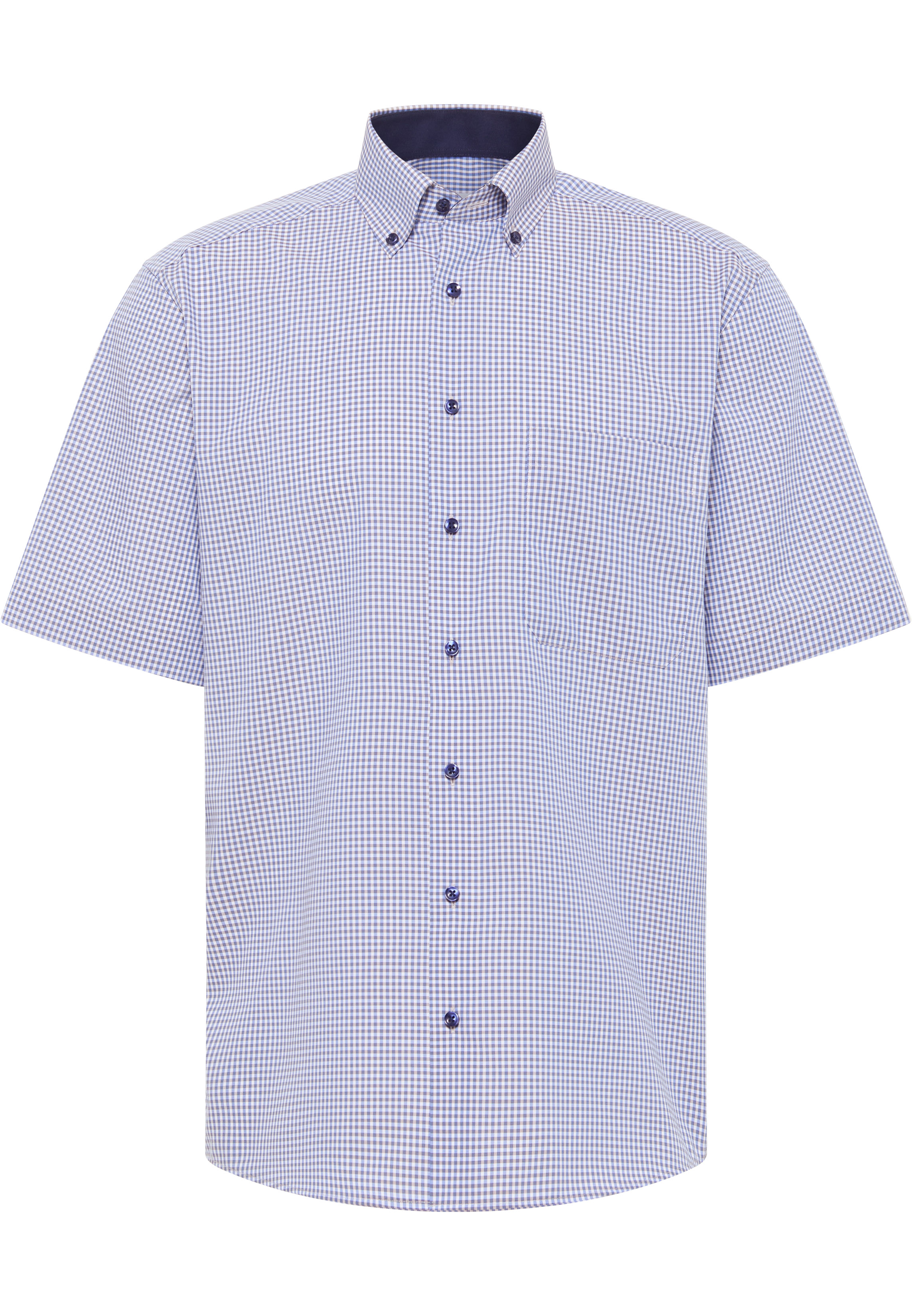 ETERNA_spring_summer-2024_01_1SH12941-8913_24K146-_5-jpg ETERNA COMFORT FIT Kurzarm Hemd beige-blau kariert popeline 8913-24-K146