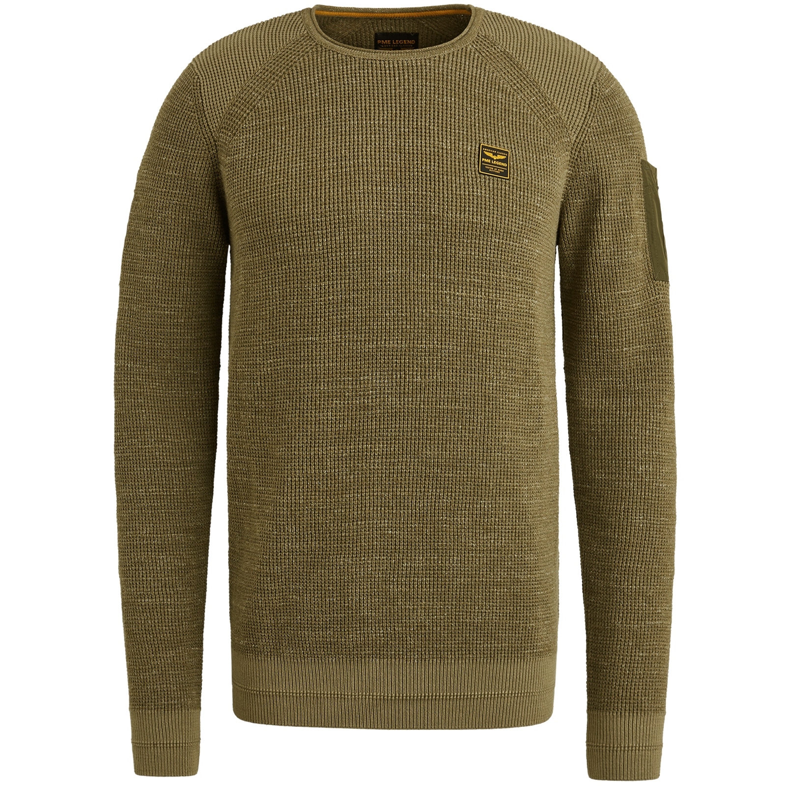 PME LEGEND Rundhals Strickpullover olive night PKW2508301-6416