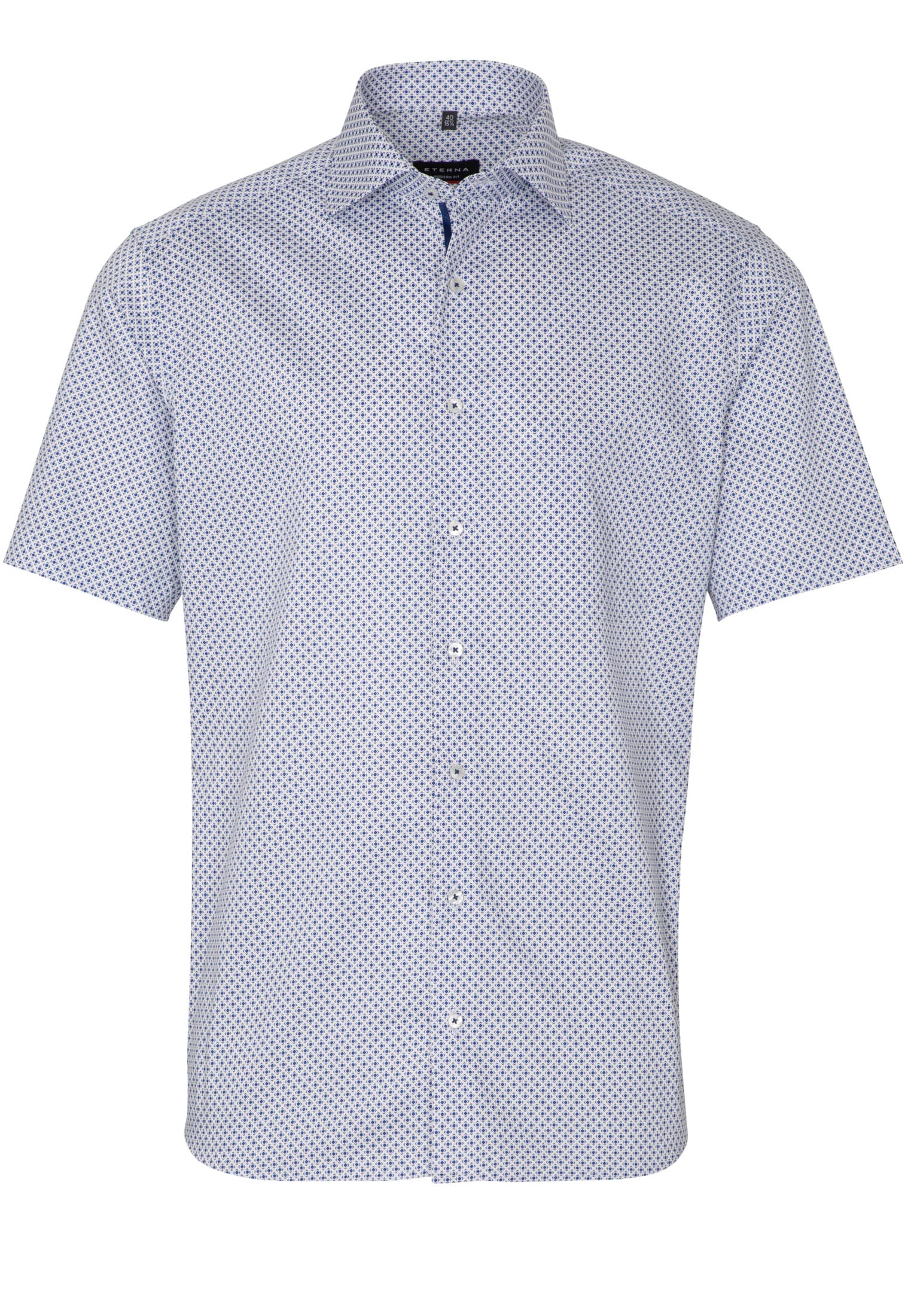 ETERNA_NOS_16_8079_16C19K_8-ikEf ETERNA SLIM FIT Kurzarm Hemd twill dunkelblau print 8079-16-G170