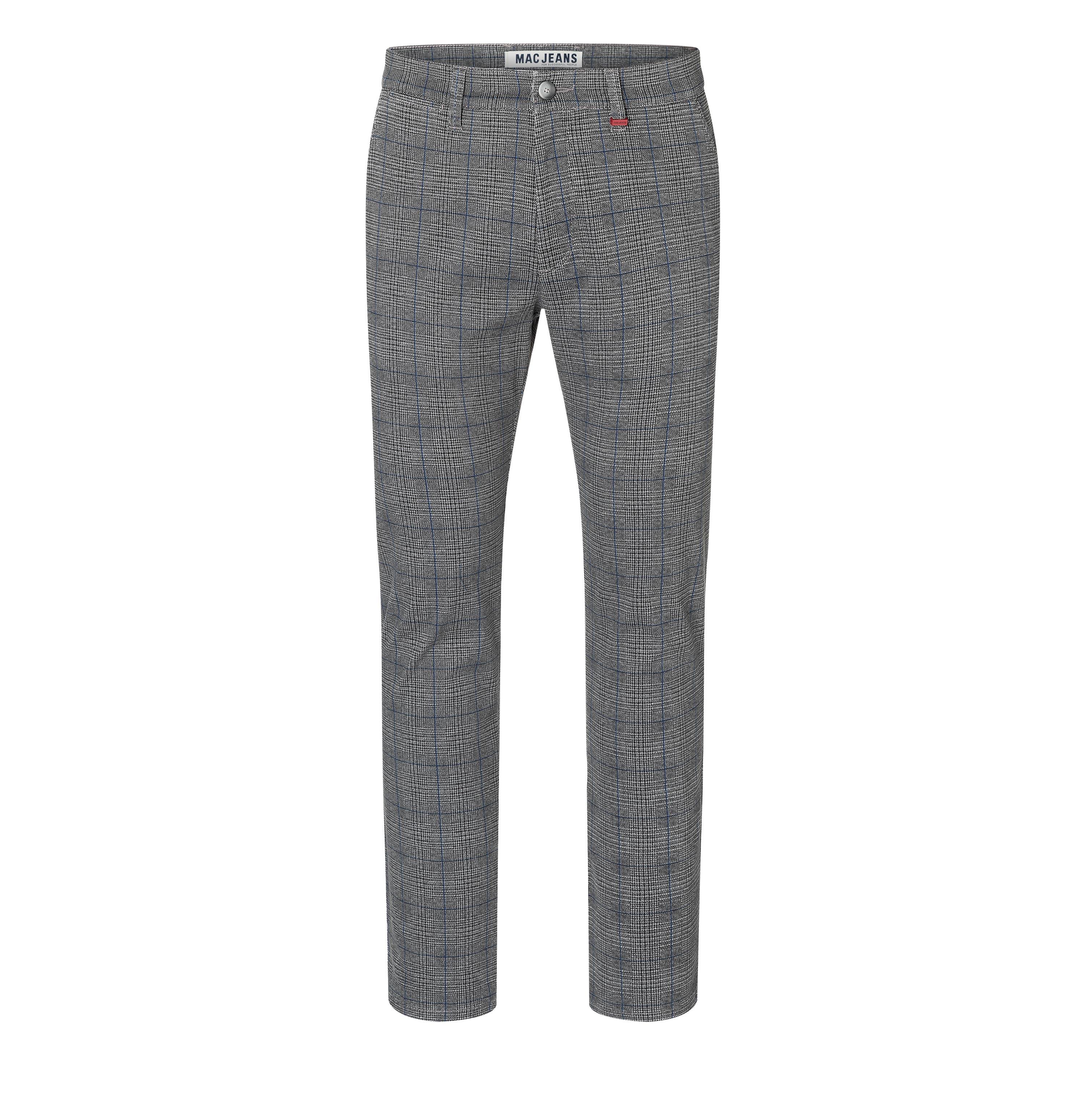 MAC LENNOX PRINTED GABARDINE steel blue check 6365-00-0689L 074K