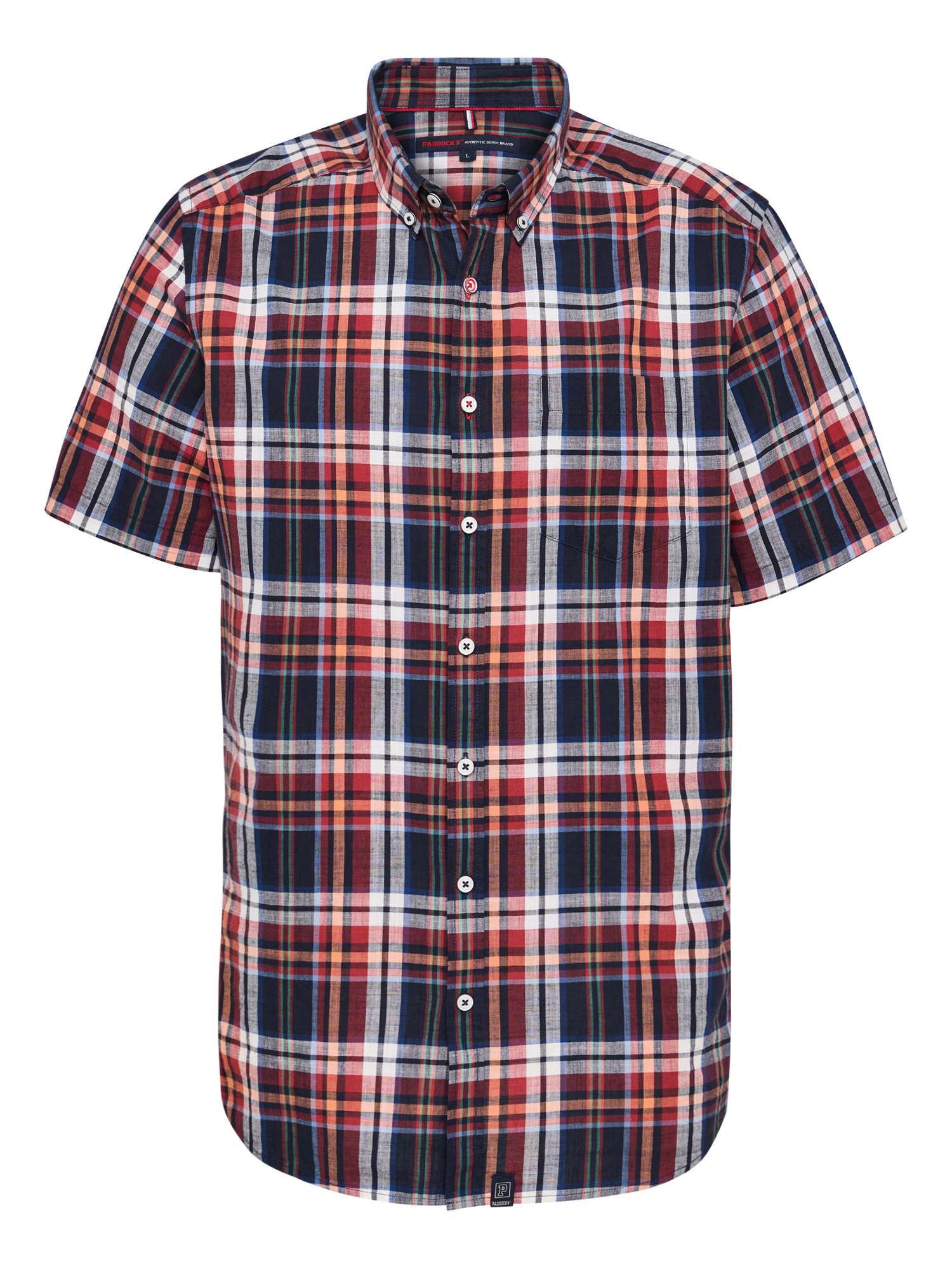 PADDOCKS Kurzarm Hemd Button Down red check 33026 7465.1402