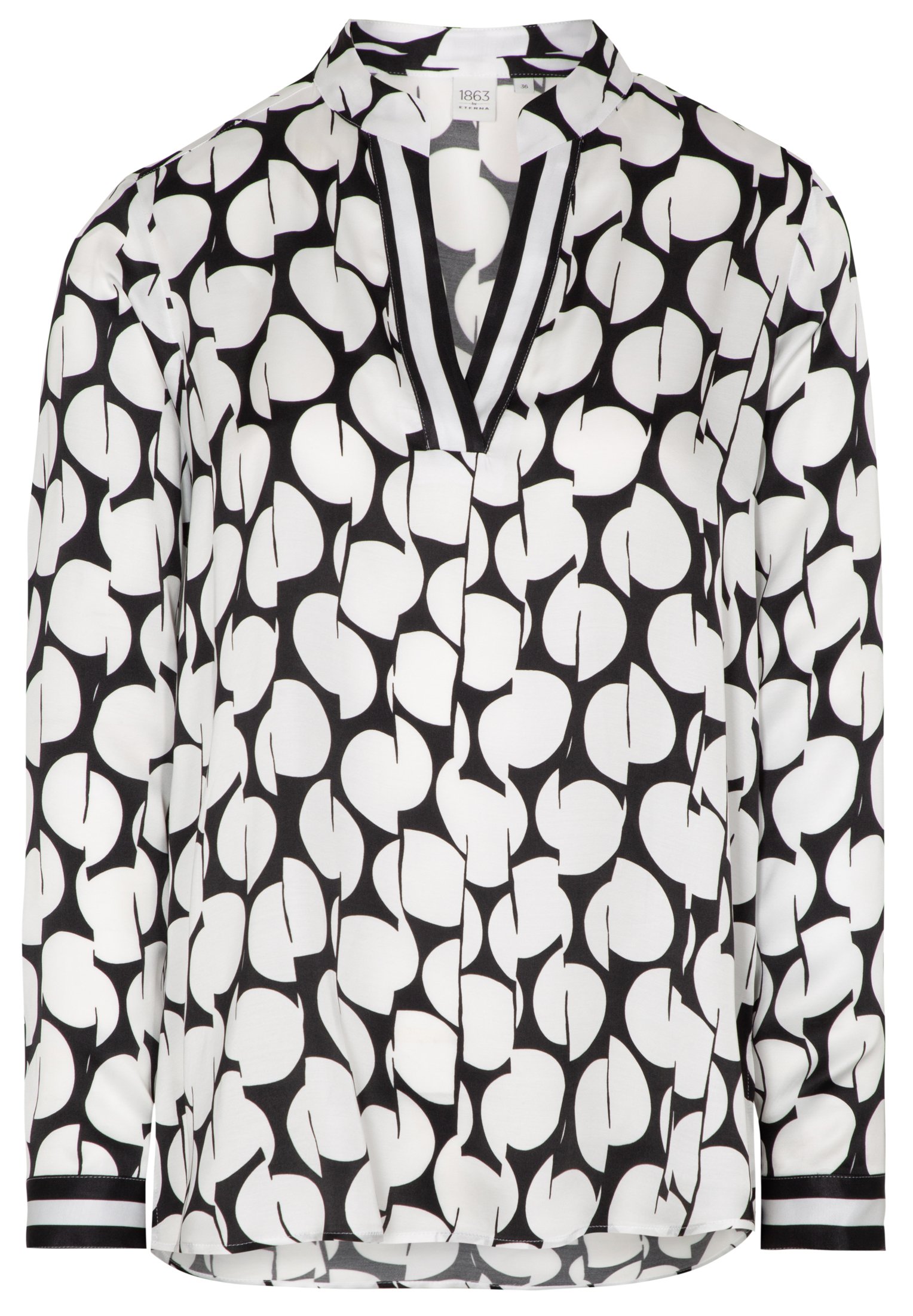 ETERNA_NOS_39_7098_39DS09 1863 by ETERNA Langarm Bluse schwarz-weiß satin bedruckt 7098-39-DS09